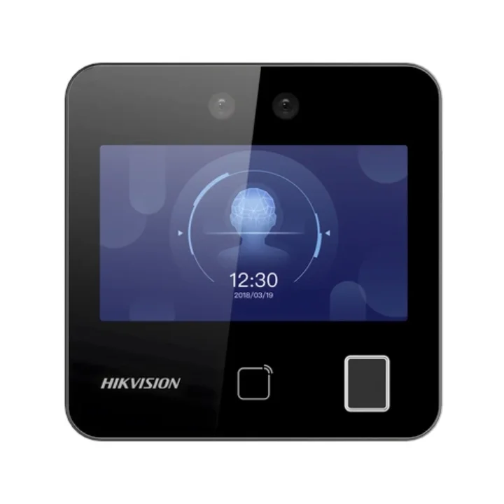 Terminal biométrico Hikvision con reconocimiento facial, huella digital y tarjeta para control de asistencia y registro electrónico de jornada
